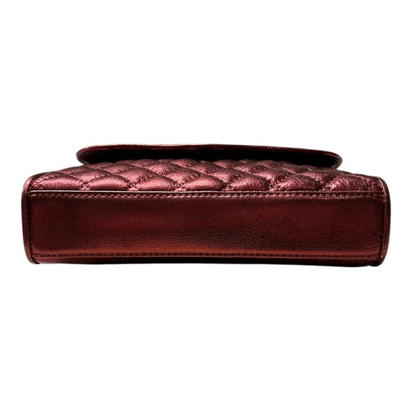 Rebecca Minkoff Red Leather Metallic Quilted Flap Bag Crossbody / Shoulder Bag - Picture 8 of 10
